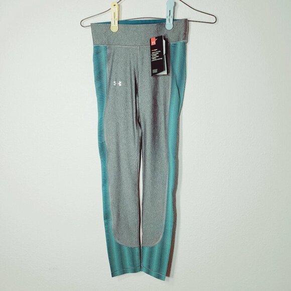 Under Armour Pants - Under Armour Womens HeatGear Compression Leggings XS Gray & Blue Yoga Athletic